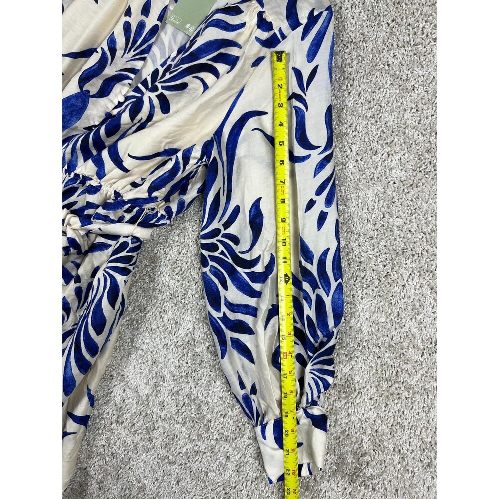 H&M Coastal Floral Dress Blue White Resort Boho Vacation NWT Small - Picture 4 of 9